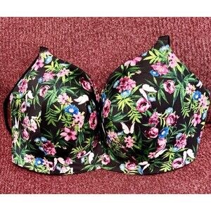 NWOT VS 36DDD Wireless Bra Black & Floral Butterfly So Obsessed Full Coverage